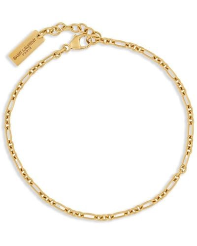 Saint Laurent Gold-tone Chain-link Bracelet - White