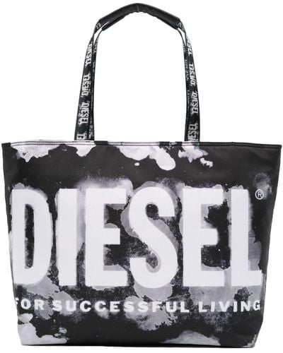 DIESEL Rave Logo-print Tote Bag - Black