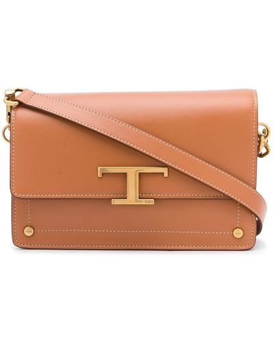 Tod's Mini Handtasche mit T-Logo - Braun