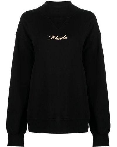 Rhude Sweatshirt mit Logo-Stickerei - Schwarz