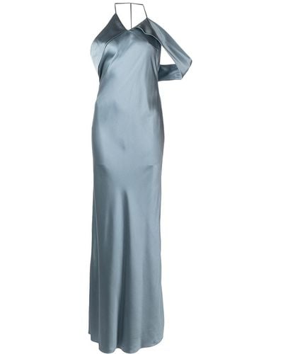 Michelle Mason ドレープ シルクドレス - ブルー