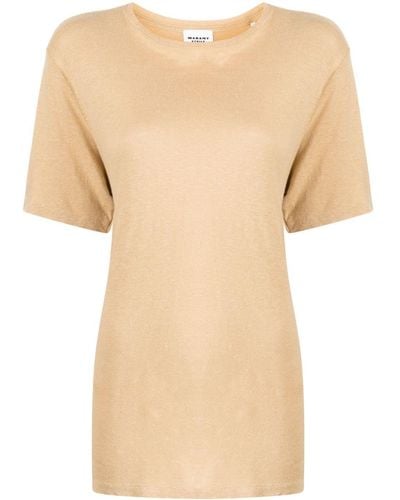 Isabel Marant Zewel T-Shirt aus Leinen - Natur