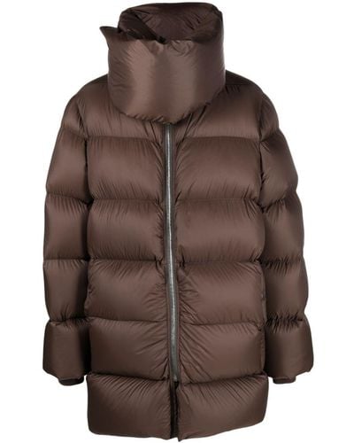 Rick Owens Funnel-neck Padded Coat - Brown