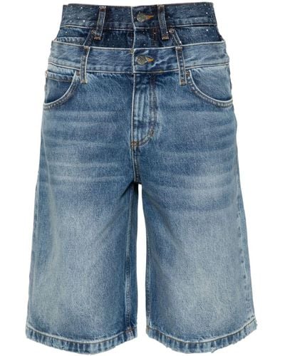 Sandro Jeans-Shorts mit Strassverzierung - Blau