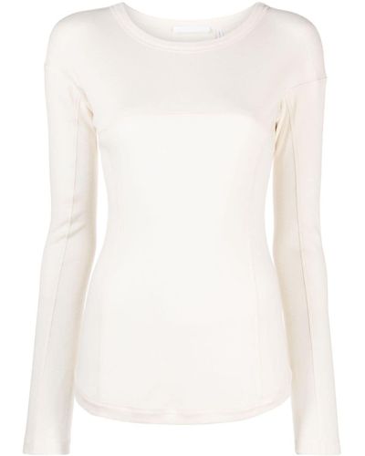 Helmut Lang Crew-neck Fine-ribbed Top - White