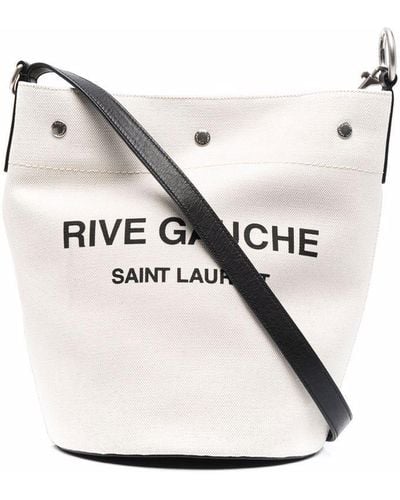 Saint Laurent Logo-print Bucket Shoulder Bag - Multicolor