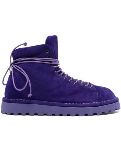 Marsèll Bullet 30mm Suede Lace-up Ankle-boots - Purple