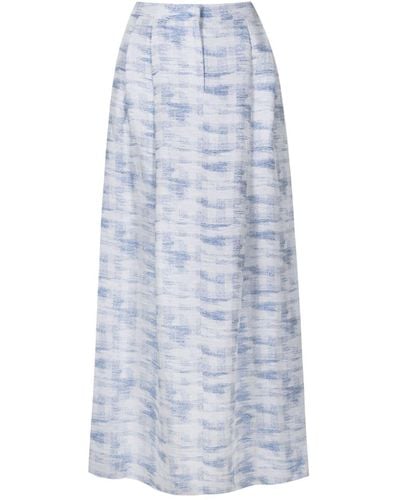 Emporio Armani Falda con pliegues y cintura alta - Azul