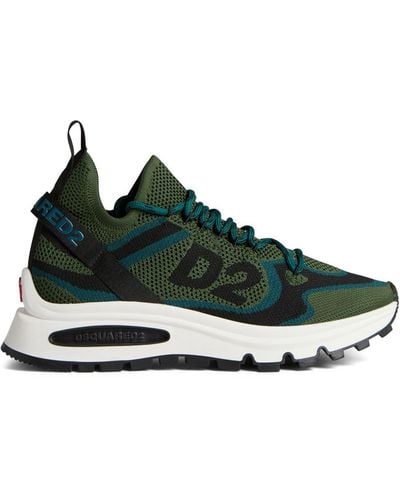 DSquared² Run Ds2 Intarsia-knit Logo Trainers - Green