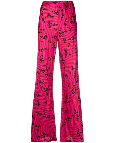 Philosophy Di Lorenzo Serafini Ausgestellte Hose mit Blumen-Print - Rot