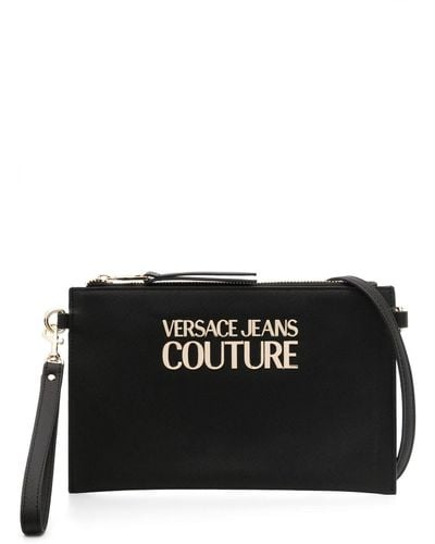 Versace Jeans Couture Clutch con placca logo - Nero