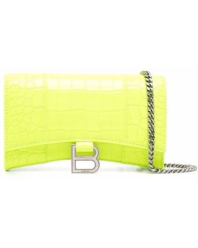 Balenciaga Hourglass Wallet Crossbody Bag - Yellow