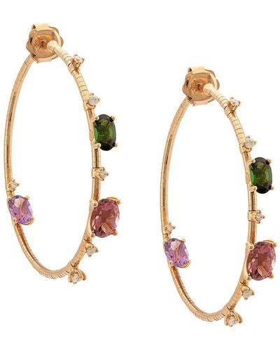 Mattia Cielo 18kt Rose Gold Rugiada Collection Rainbow Hoops - Metallic