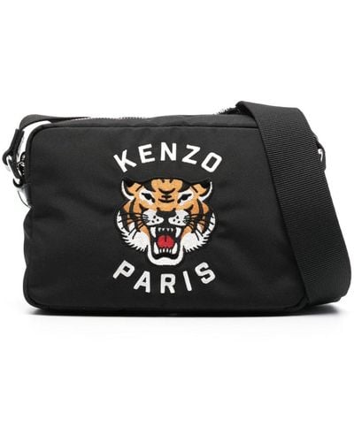 KENZO Tiger-head-motif Shoulder Bag - Black