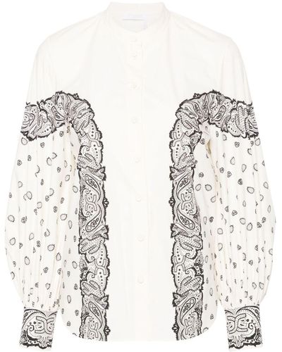 Chloé Graphic-print Cotton Shirt - White