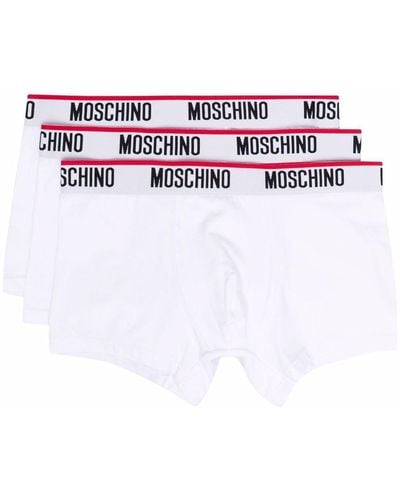 Moschino 3er-Pack Shorts mit Logo-Bund - Weiß