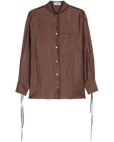 Aeron Soir Crinkled Shirt - Brown
