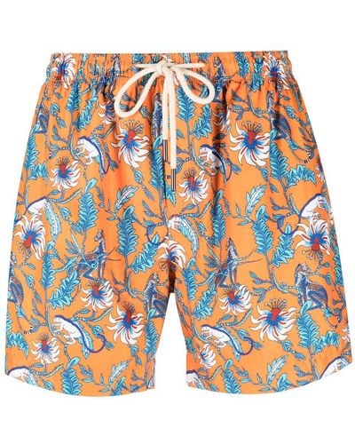 PENINSULA Swimwear Badeshorts mit Blumen-Print - Orange