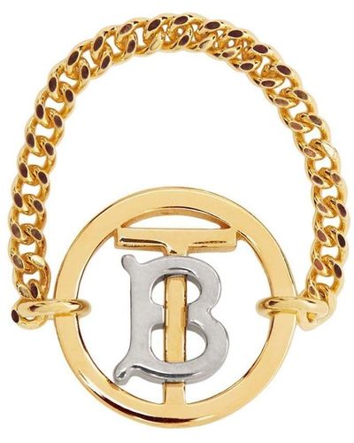 Burberry Ring Met Logoplakkaat - Metallic
