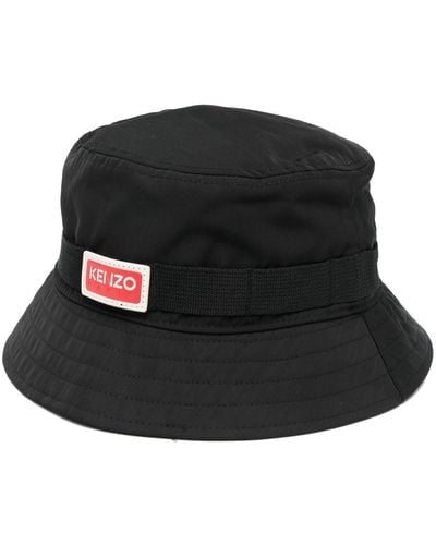 KENZO Sombrero de pescador con logo - Negro