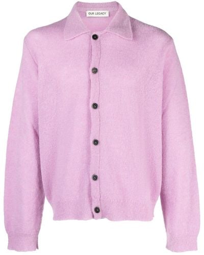 Our Legacy Evening Knitted Polo Shirt - Pink