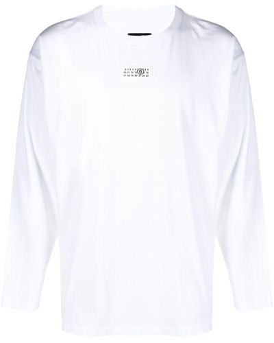 MM6 by Maison Martin Margiela T-shirt en coton à patch signature - Blanc