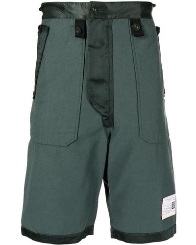 Maison Mihara Yasuhiro Bermudas mit Logo-Patch - Grün