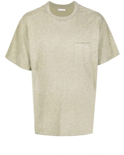 John Elliott T-Shirt in Glitter-Optik mit Tasche - Grün