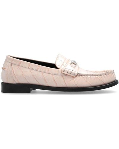 Versace Crocodille-effect Loafers - Natural