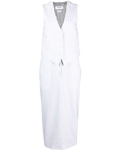Thom Browne ストライプ ドレス - ホワイト