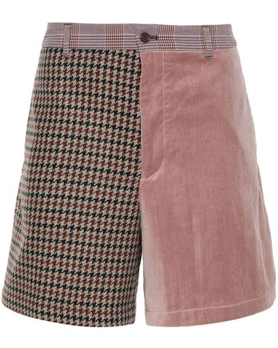 Acne Studios Shorts Met Patchwork Van Wolblend - Roze