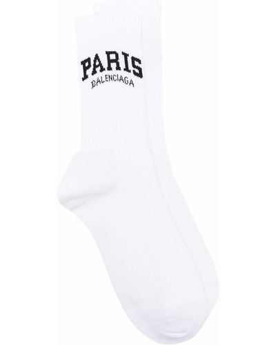 Balenciaga Paris Jacquard Socks - White