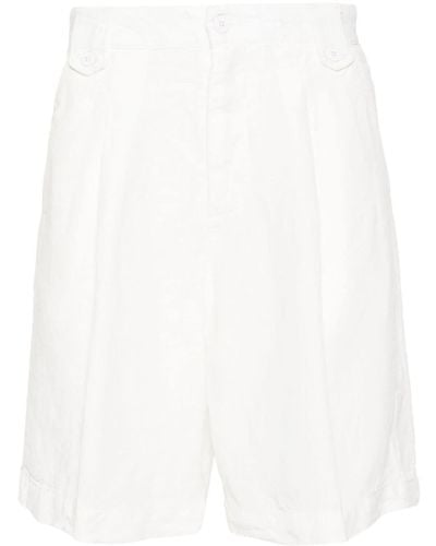 Costumein Pleat-detail Linen Shorts - White