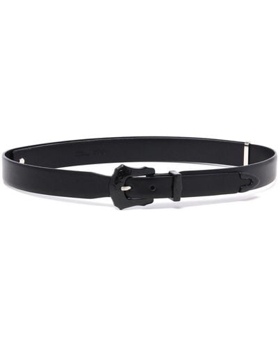 Toga Engraved Leather Belt - Black