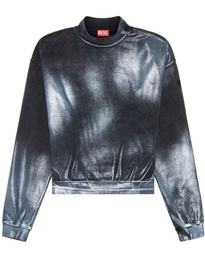 DIESEL F-Alexan Sweatshirt im Metallic-Look - Blau