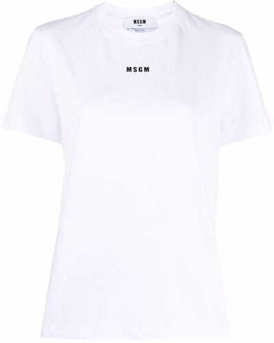 MSGM T-shirt à logo imprimé - Blanc