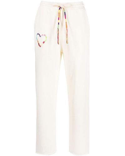 Mira Mikati Embroidered Organic Cotton Track Trousers - White