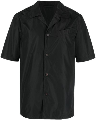 Ferragamo Cuban-collar Button-up Shirt - Black