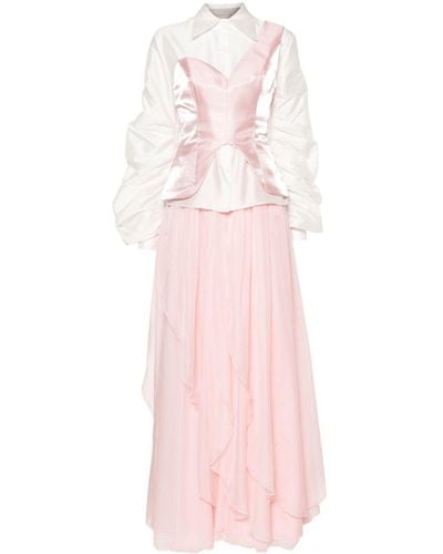 Gaby Charbachy Conjunto con diseño drapeado - Rosa