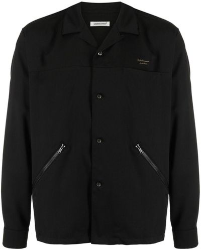 Undercover Logo-embroidered Button-up Overshirt - Black
