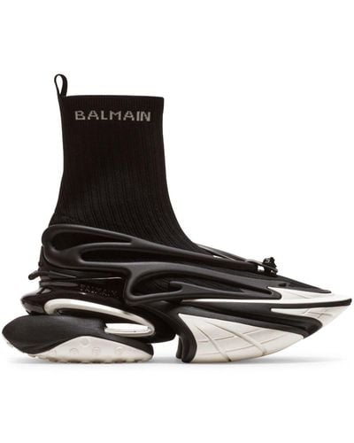 Balmain Sneakers unicorn in maglia e caucciù - Nero
