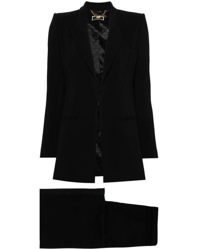 Elisabetta Franchi Logo-plaque Flared Suit - Black
