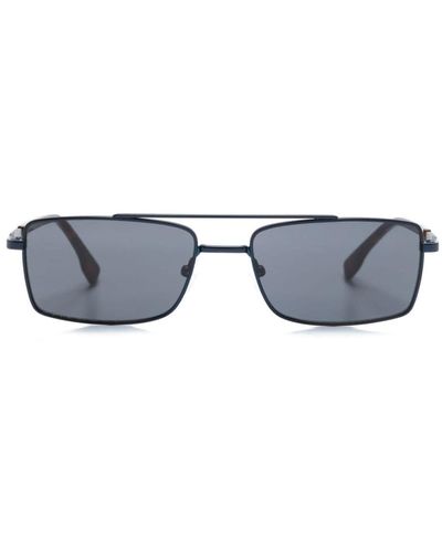 Karl Lagerfeld Logo-print Rectangle-frame Sunglasses - Blue