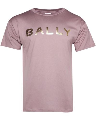 Bally T-shirt en coton à logo imprimé - Rose