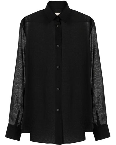 Khaite Camicia semi trasparente - Nero