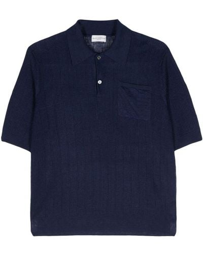 Ballantyne Open-knit Polo Shirt - Blue