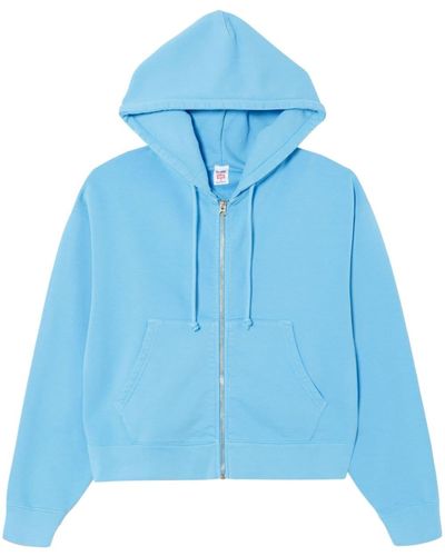 RE/DONE Zip-up Cotton Hoodie - Blue