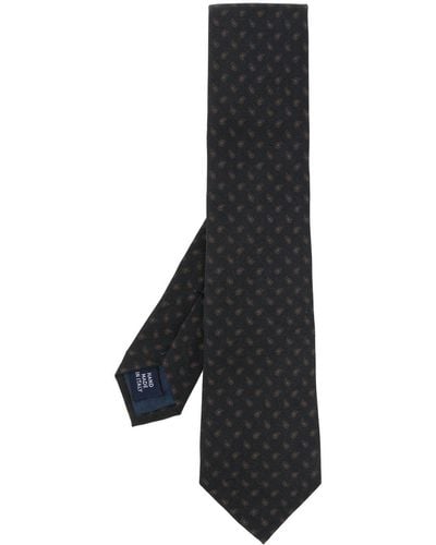 Polo Ralph Lauren Geometric-pattern Print Silk Tie - Black