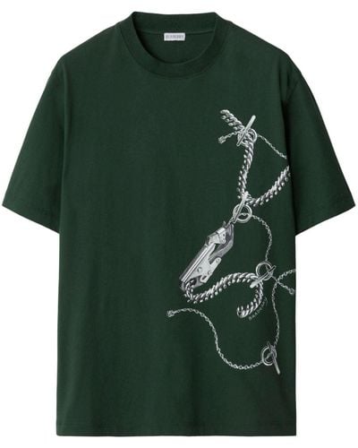 Burberry Knight Hardware Cotton T-shirt - Green