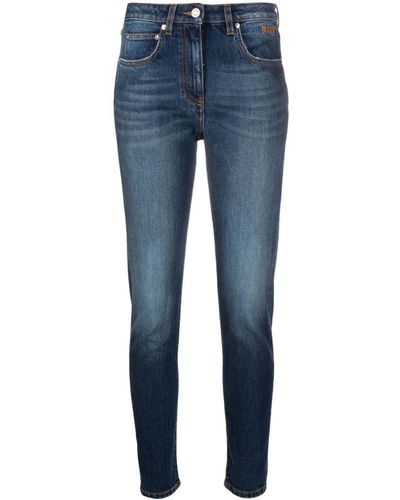 MSGM Skinny-Jeans mit hohem Bund - Blau